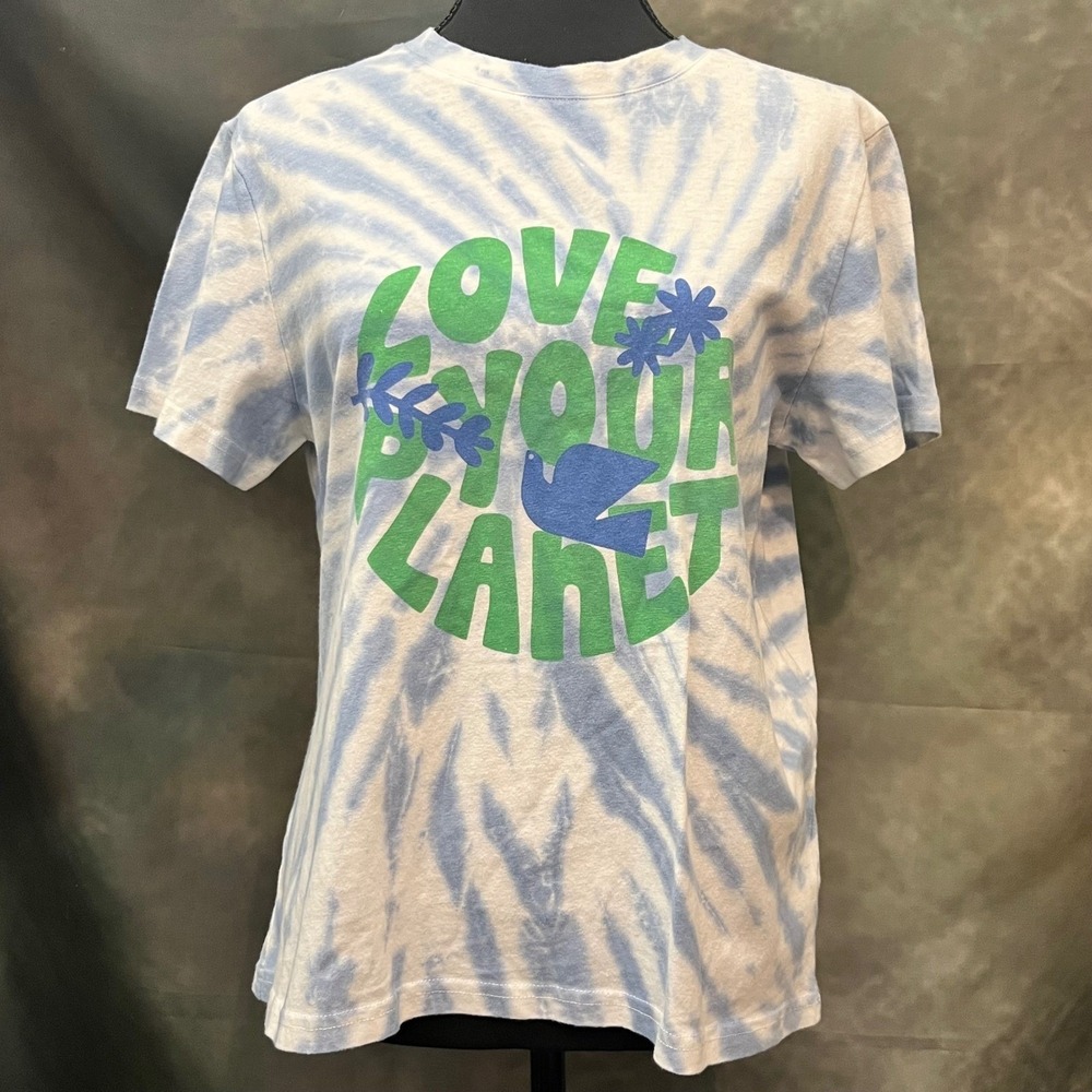 Rails The Classic Crew Tie Dye Love Your Planet‎ T Shirt Top Women Size Small